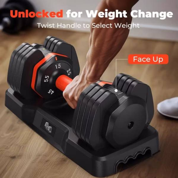 Adjustable Dumbbell Pair 50LBS Dumbbell Anti-Slip Handle - Image 5
