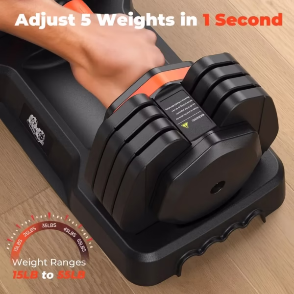 Adjustable Dumbbell Pair 50LBS Dumbbell Anti-Slip Handle - Image 3