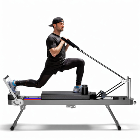 Multi-functional Pilates Home Fitness Equipment, 395lbs Capacity, With Dynamic Resistance Cords And Aerobic Re