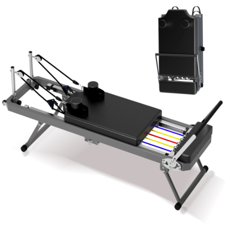 Multi-functional Pilates Home Fitness Equipment, 395lbs Capacity, With Dynamic Resistance Cords And Aerobic Re