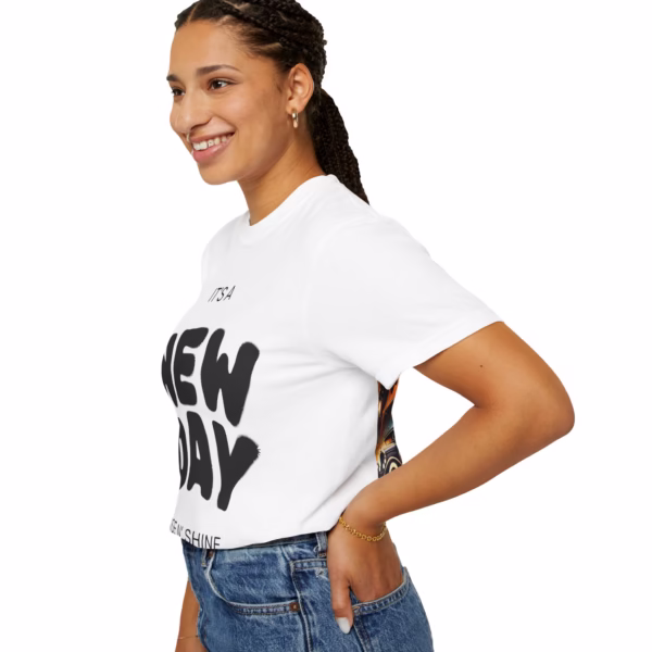 Unisex Garment-Dyed T-shirt – "It's a New Day" Graphic Tee with Retro Art - Image 8