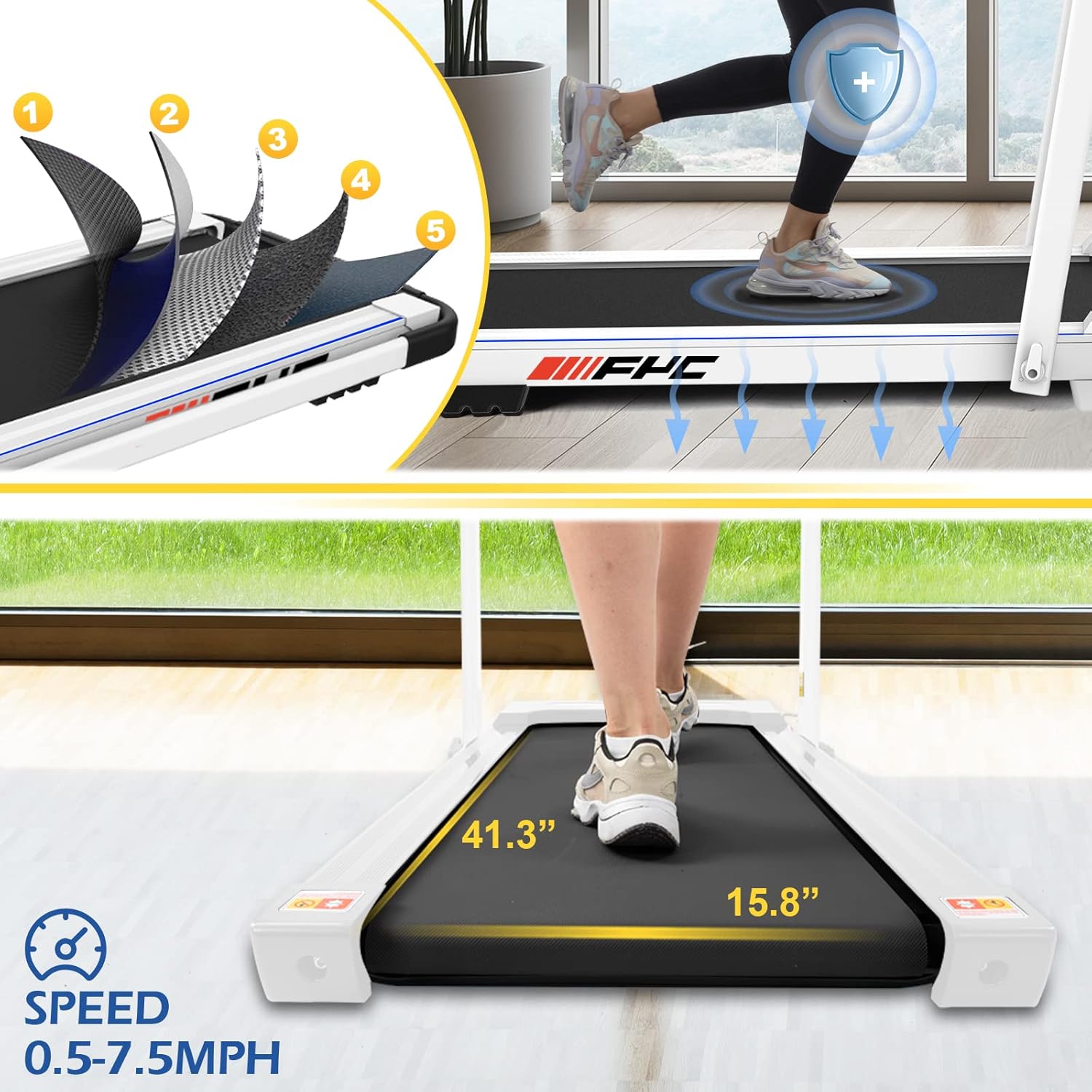 2-in-1 Foldable Treadmill with Remote – Under-Desk & Running Modes