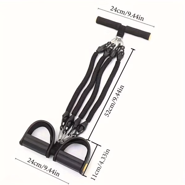 A Set Of Adjustable Resistance Tension Bands With Foot Pedals And Handles - Image 8