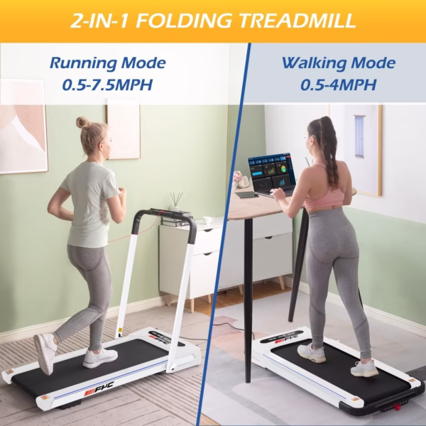 300 Lbs  About 136.1 Kg Capacity Fold-able Treadmill With Remote Control - Image 3