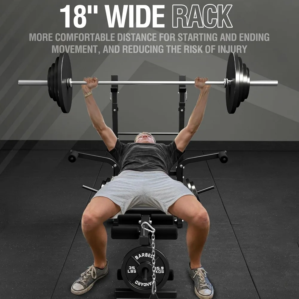 8 in 1 Weight Bench Set with Leg Extension and Leg Curl