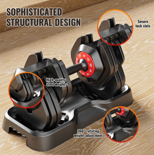 Adjustable Dumbbell Set, 10 In 1