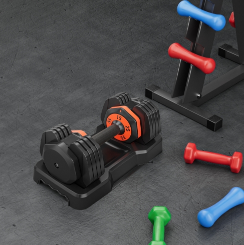 Adjustable Dumbbell Set, 10 In 1