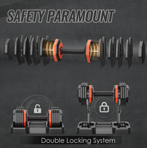 Adjustable Dumbbell Set, 10 In 1
