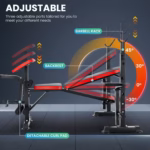 6 in 1 660lbs Weight Bench Set with Squat Rack - Image 2