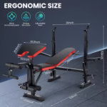 6 in 1 660lbs Weight Bench Set with Squat Rack - Image 5