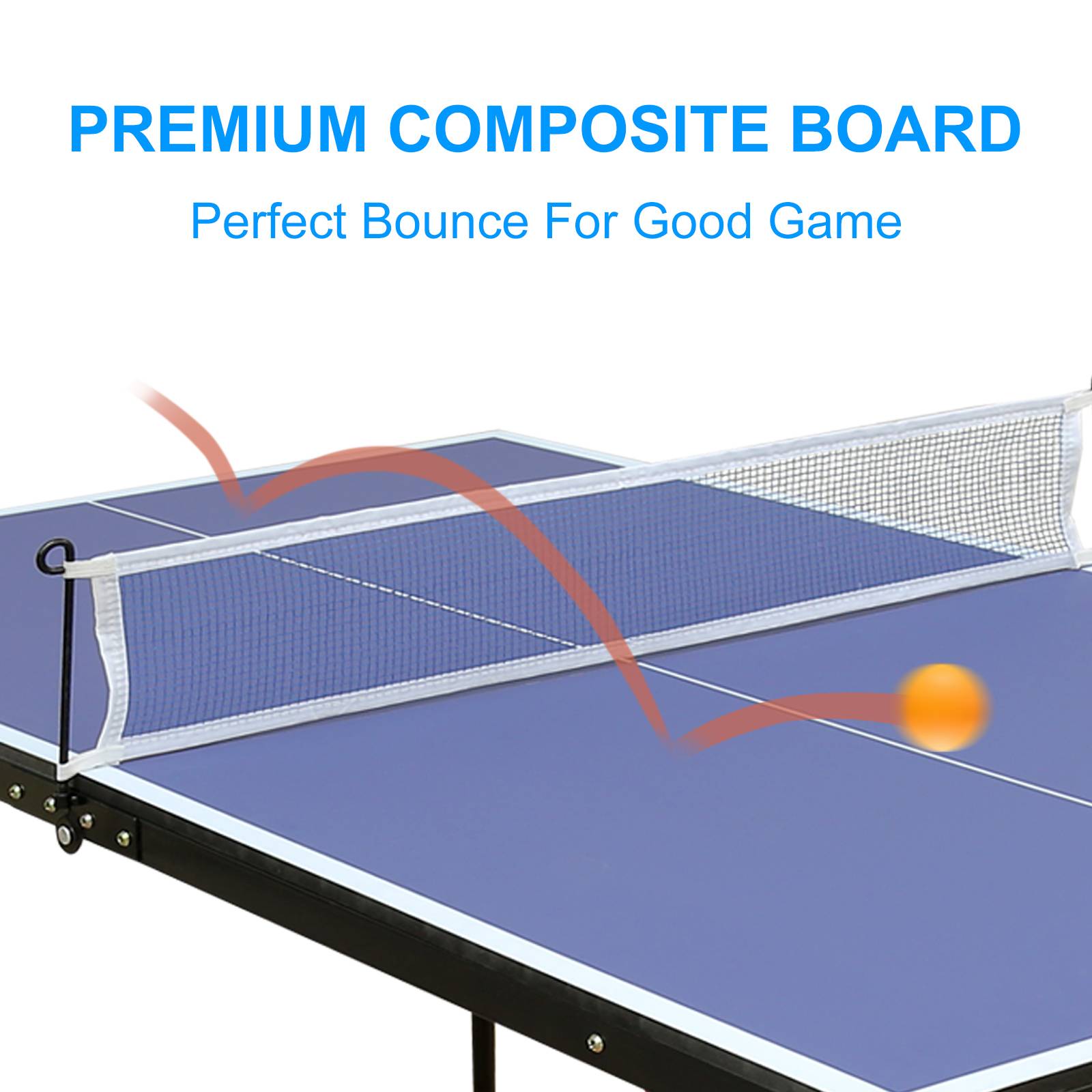 Tennis Table & Ping Pong Table Set With Net And 2 Ping Pong Paddles
