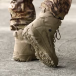 Men's Khaki & Brown Outdoor Tactical Combat Boots - Image 5