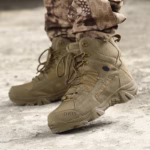 Men's Khaki & Brown Outdoor Tactical Combat Boots