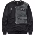 Mechanical Style Long Sleeve T-Shirt – Black False Two-Piece Tactical Top - Image 2