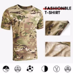 Camo Tactical T-Shirt – Men’s Slim Fit Outdoor Short Sleeve Sports Tee - Image 2