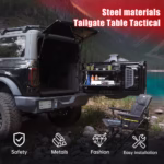 Tailgate Table Molle Panel For Ford Bronco 2021-2024 2-Tier Foldable Rear Storage Cargo Rack Shelf Camping Desk - Image 2
