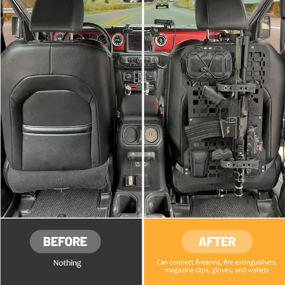 Back Seat Molle Panel Organizer With Gun Holder