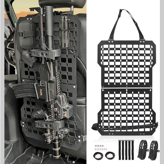 Back Seat Molle Panel Organizer With Gun Holder