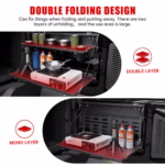 Tailgate Table Molle Panel For Ford Bronco 2021-2024 2-Tier Foldable Rear Storage Cargo Rack Shelf Camping Desk - Image 6