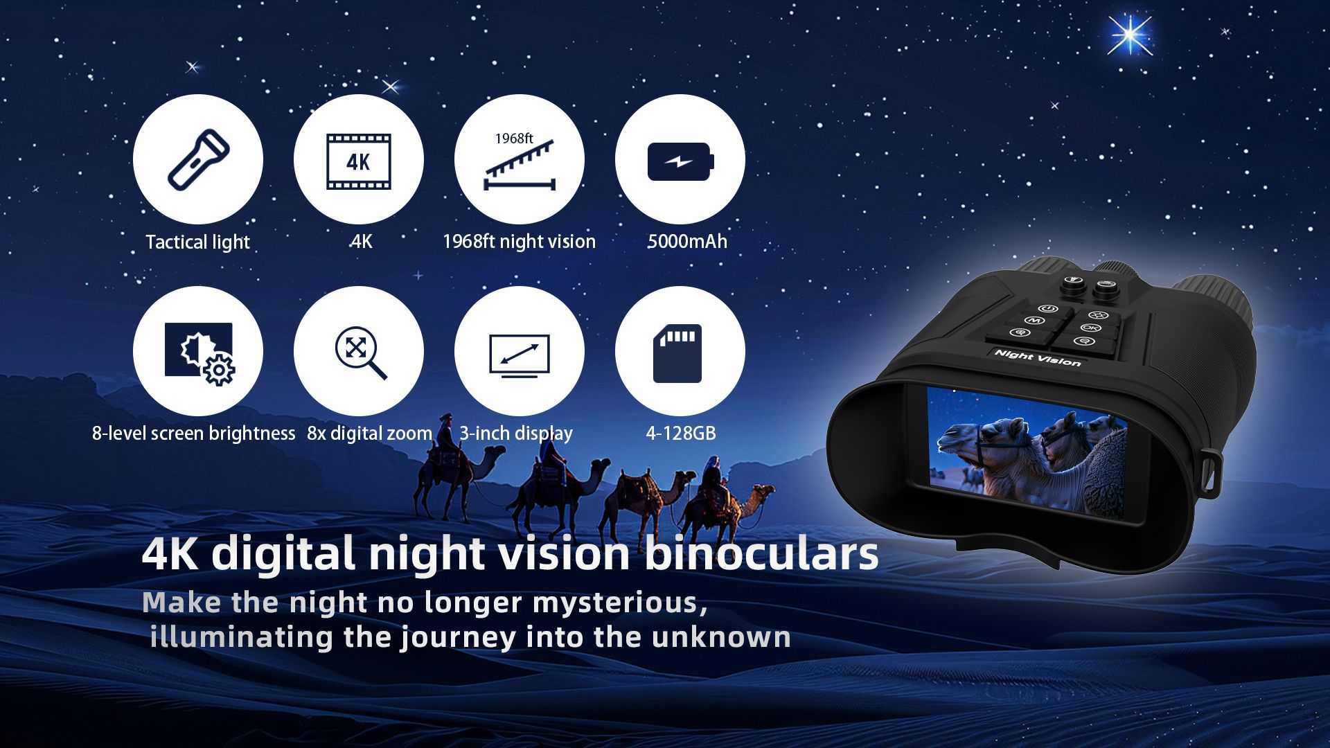 Infrared Digital Night Glasses Camera 600 M Night Vision HD Outdoor Binocular