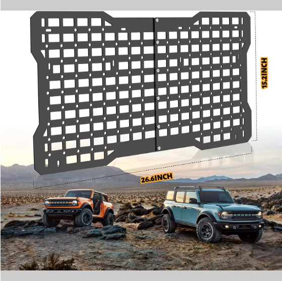 OFF ROAD Tailgate Storage Panel - Steel Holder Carrier For Ford Bronco Accessories 2021 2022 2023 2 4 Doors