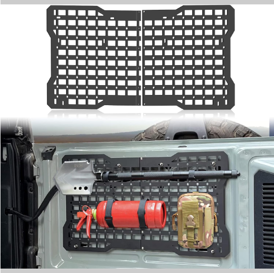OFF ROAD Tailgate Storage Panel - Steel Holder Carrier For Ford Bronco Accessories 2021 2022 2023 2 4 Doors