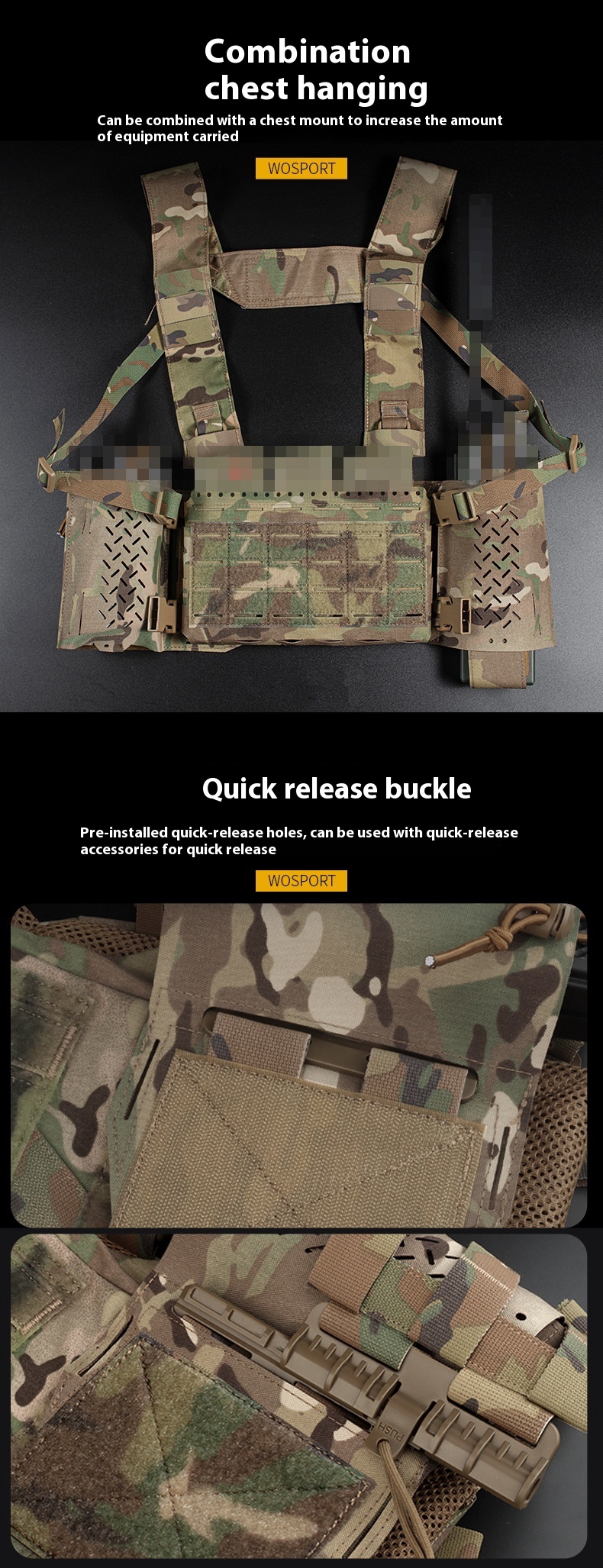 Tactical Chest Hook & Loop Quick Release Multifunctional Accessory Bag 40 Tactical Chest Hook & Loop Quick Release Multifunctional Accessory Bag