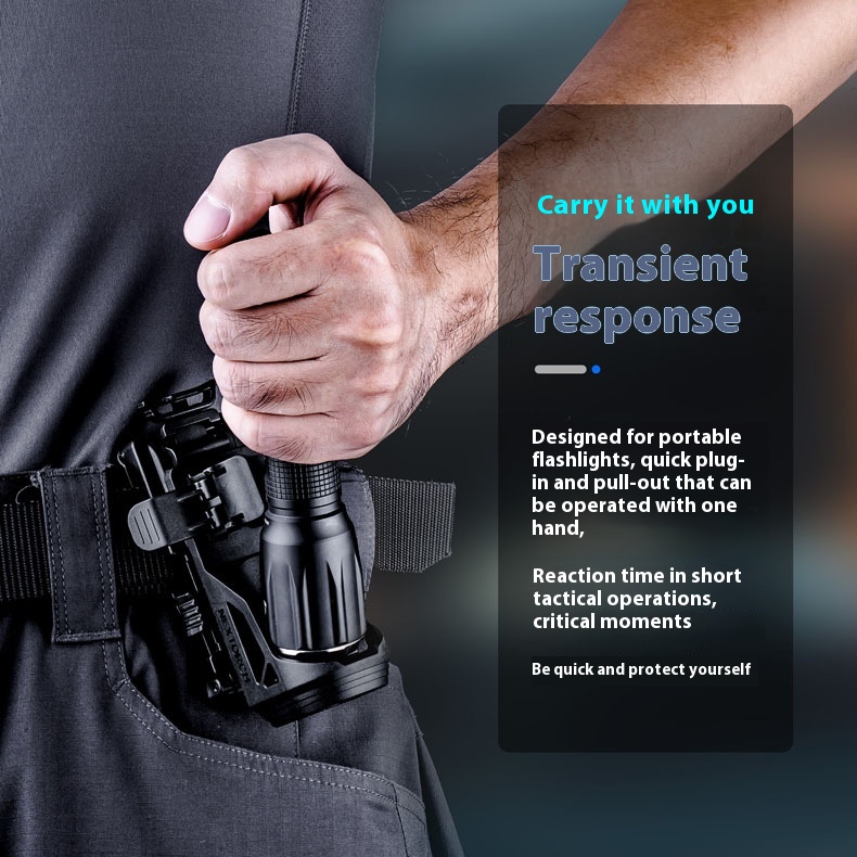 Tactical Quick Pull Flashlight Holster Degree Rotating Lockable