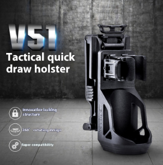 Tactical Quick Pull Flashlight Holster Degree Rotating Lockable