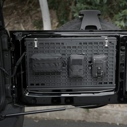 Tailgate Table Molle Panel For Ford Bronco 2021-2024 2-Tier Foldable Rear Storage Cargo Rack Shelf Camping Des