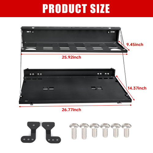 Tailgate Table Molle Panel For Ford Bronco 2021-2024 2-Tier Foldable Rear Storage Cargo Rack Shelf Camping Des