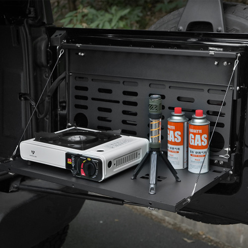 Tailgate Table Molle Panel For Ford Bronco 2021-2024 2-Tier Foldable Rear Storage Cargo Rack Shelf Camping Des