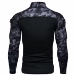 Camo Tactical Long Sleeve T-Shirt – Men’s Stand Collar Sports Tee - Image 2