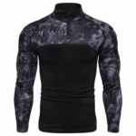 Camo Tactical Long Sleeve T-Shirt – Men’s Stand Collar Sports Tee - Image 9