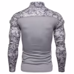 Camo Tactical Long Sleeve T-Shirt – Men’s Stand Collar Sports Tee - Image 8