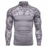 Camo Tactical Long Sleeve T-Shirt – Men’s Stand Collar Sports Tee - Image 5