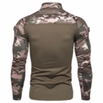 Camo Tactical Long Sleeve T-Shirt – Men’s Stand Collar Sports Tee - Image 6