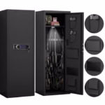 Heavy, Large 5-8 Guns, Black Gun Cabinet With Electronic PIN Keypad Lock, Unassembled Metal Rifle Safety Cabinet - Image 2