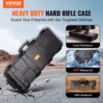 42” Lockable Tactical Range Case - IP67 Waterproof Hard Case with Wheels, 3-Layer Protective Foam & Crushproof Design for Outdoor Use