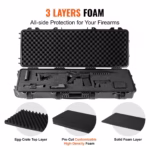 42” Lockable Tactical Range Case - IP67 Waterproof Hard Case with Wheels, 3-Layer Protective Foam & Crushproof Design for Outdoor Use - Image 5
