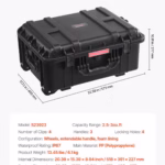 Weatherproof Hard Case, Heavy Duty Protective Dry Box Case With Pre-Cut Foam, Wheels Retractable Pull Handles For Travel, Hunt, Military, Tactical, IP67 Waterproof Case For Cameras - Image 7