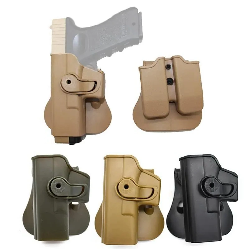 Gun Glock Holste for Gen 1-4 Glock 17 waist with 9mm Mag Pouch