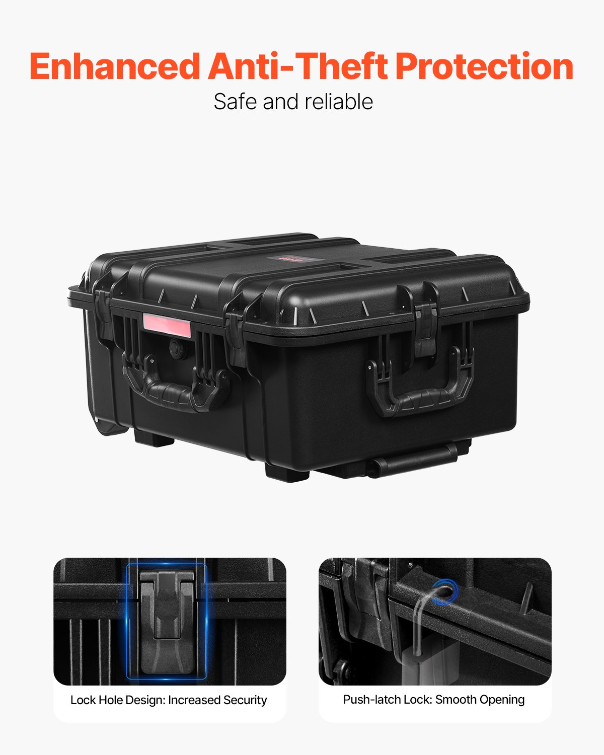Outdoor Hunting Box Case - Weatherproof Heavy Duty Protective Box Case With Pre-Cut Foam, Wheels  Retractable 