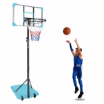 Portable Basketball Hoop System With Stable Base And Wheels For Indoor And Outdoor Youth, Height Adjustable From 5.6 To 7 Feet, 28-inch Backboard - Image 7