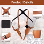 1Pc Shoulder Holster With Adjustable Straps Magazine Holder Vertical PU Leather Gun Holster For Concealed Carry Fit For M1911 Sig Sauer - Image 8