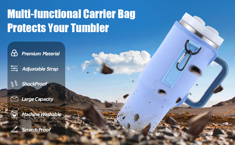 Slok Water Bottle Carrier Bag (Compatible with 40oz Tumbler with Handle)