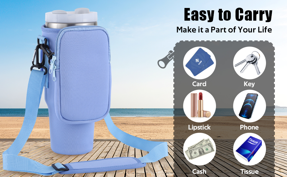 Slok Water Bottle Carrier Bag (Compatible with 40oz Tumbler with Handle)