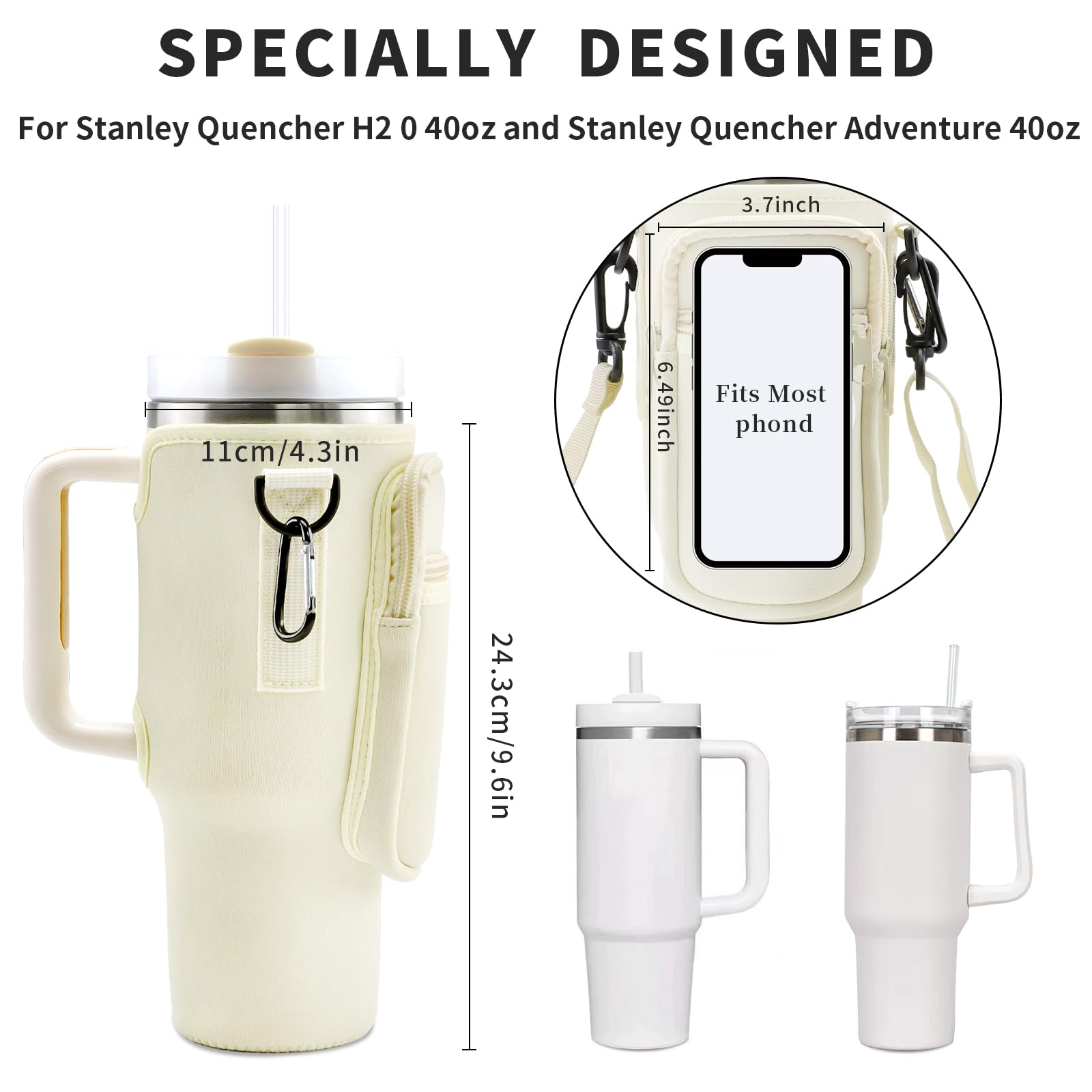 Slok Water Bottle Carrier Bag (Compatible with 40oz Tumbler with Handle)