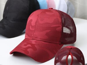 Women's Ponytail Baseball Cap - High Bun Messy Hair Sun Hat