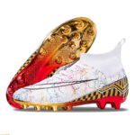 Men's Gold Sole High-Top Soccer Cleats - Artificial Grass Training Shoes - Image 2